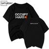 Men's Space X T Shirt Tesla Tees Casual Design Occupy Mars 100% Cotton Tee SHIRT Spacex Graphic
