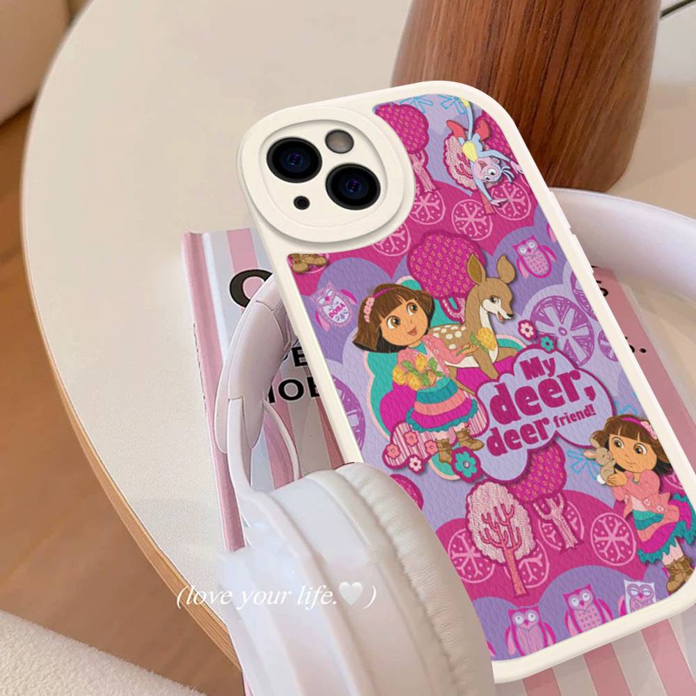 

TV Animation D-Dora The Explorer Phone Case Hard Leather For IPhone 16 15 14 13 12 Mini 11 14 Pro Max Xs X Xr 7 8 Plus Fundas iphone XS MAX