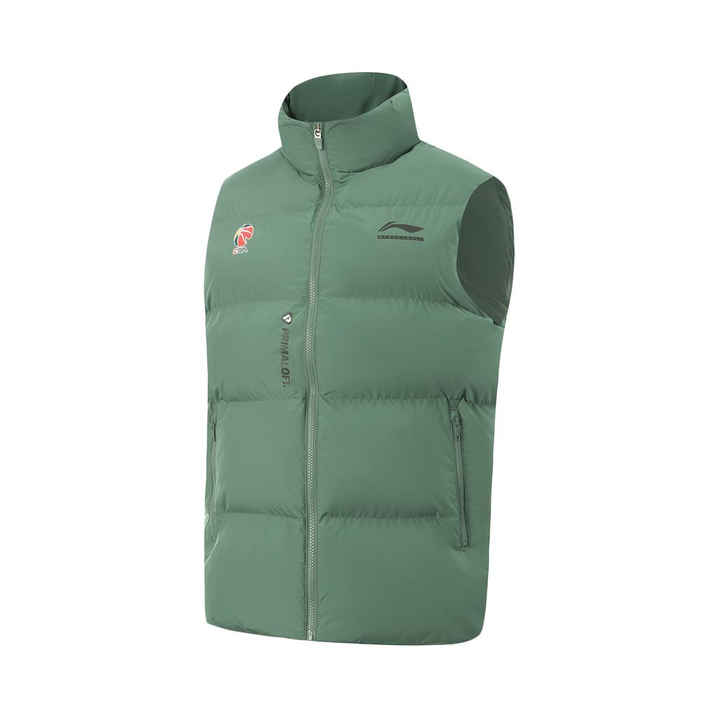 Li Ning CBA Series Stojáček Logo Písmeno Zip Zimní Vesta Pánská vesta AMMV005-5