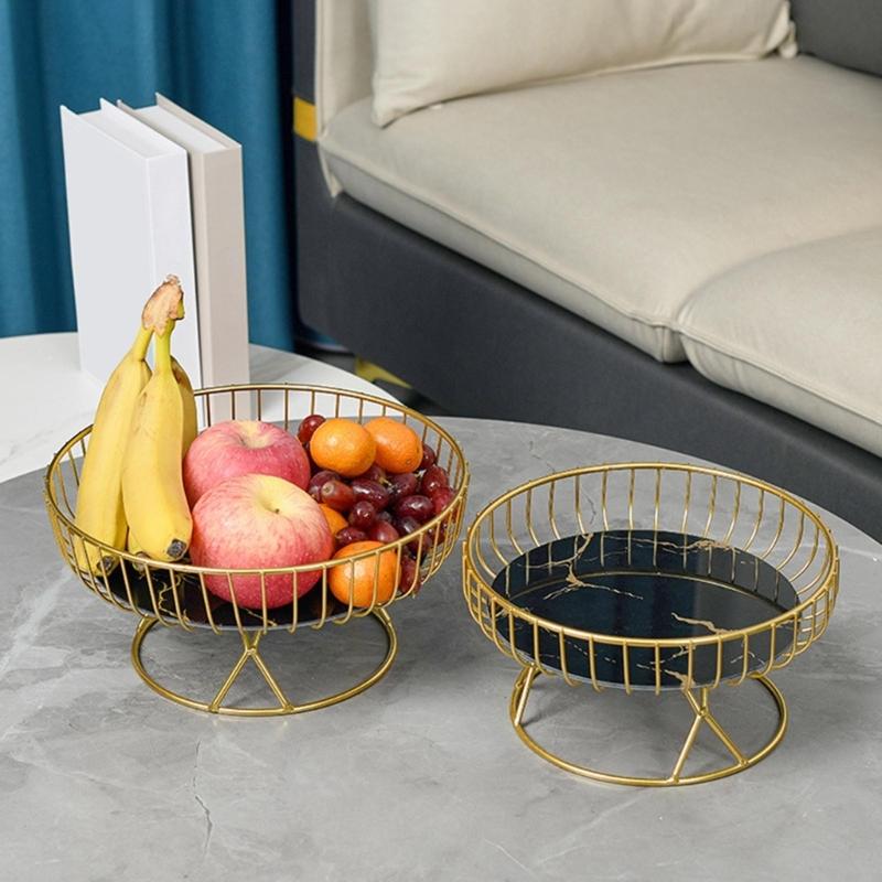 Metal Wire Fruit-Basket Fruit Bowl Modern Fruit-Basket for Vegetable-Snack-Countertop Metal Fruit Tray Table-Centerpiece