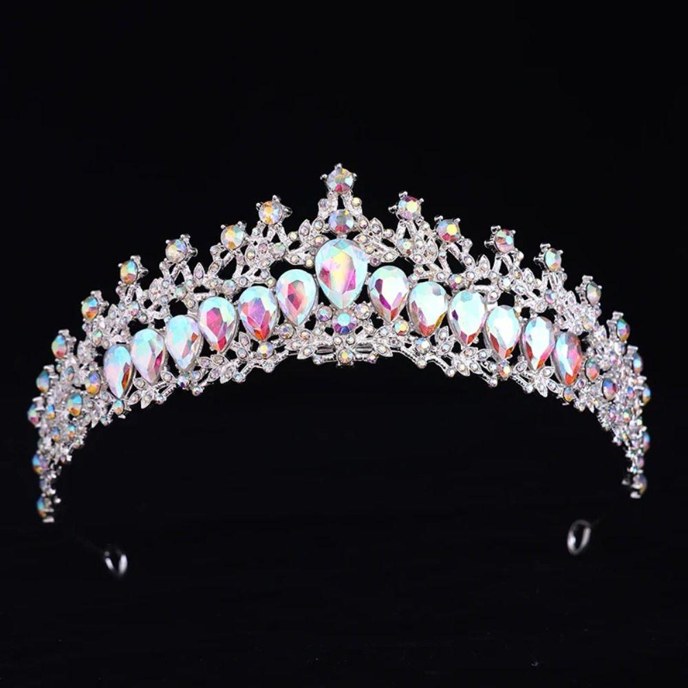 Elegant Zinc Zinc Alloy Princess Crown Shiny Bridal Headwear Rhinestone Diadem  Photography Props
