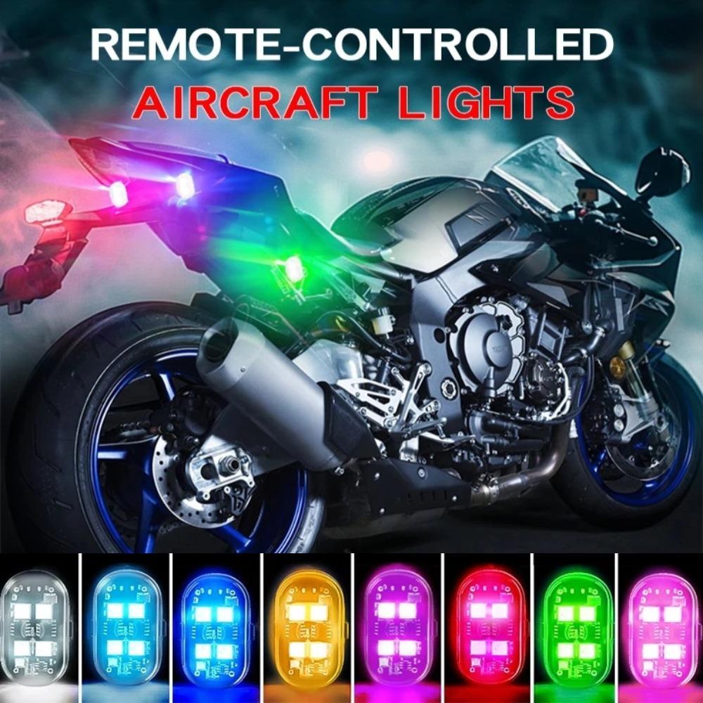 Bezdrátová LED stroboskopická světla s dálkovým ovládáním RGB Blikající lampa Protikolizní výstražná světla Zadní světlo Pro vrtulník Kolo Jízdní kolo Auto Motocykl