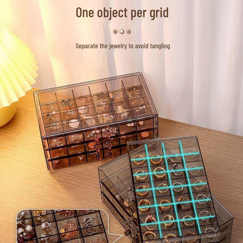 Jewelry Multi-layer Storage Box – Transparent Drawer for Rings, Earrings, Necklaces, Bracelets, Large Capacity Organiser