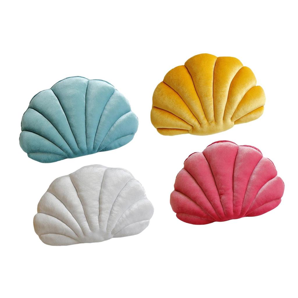Soft Velvet Seashell Throw Pillow Chair Cushion Car Interior Decoration