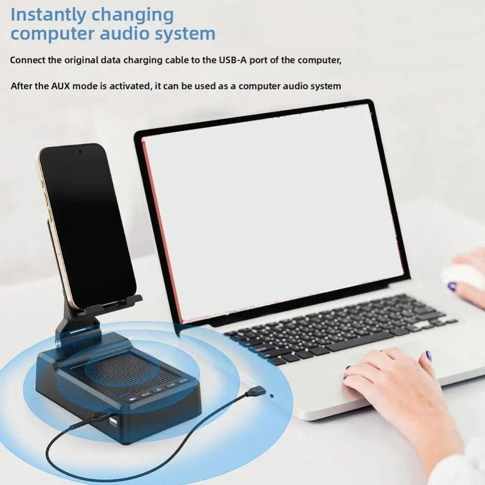 Multi Functional Mobile Phone Holder 3 In 1 Charger Phone Stand with Bluetooth Speaker Desktop