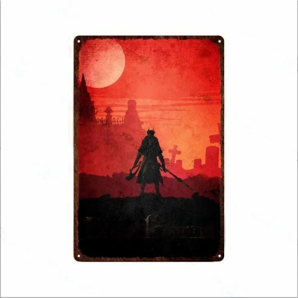 Plaque Metal Tin Signs Bloodborne Wall Decoration Vintage Art Posters Iron Painting for Man Cave Home Cafe Game Room Club Bar