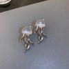 Fashion Creative Sliver Color Frosted Deep-sea Jellyfish Star Piercing Stud Earrings for Women Korean Personality Jewelry Gifts