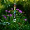 Car Pendant 3D Crystal Rotate Sun Catcher Colorful Decorative Sun Catcher Wind Chime Hangings Spinner Gazing Ball Window