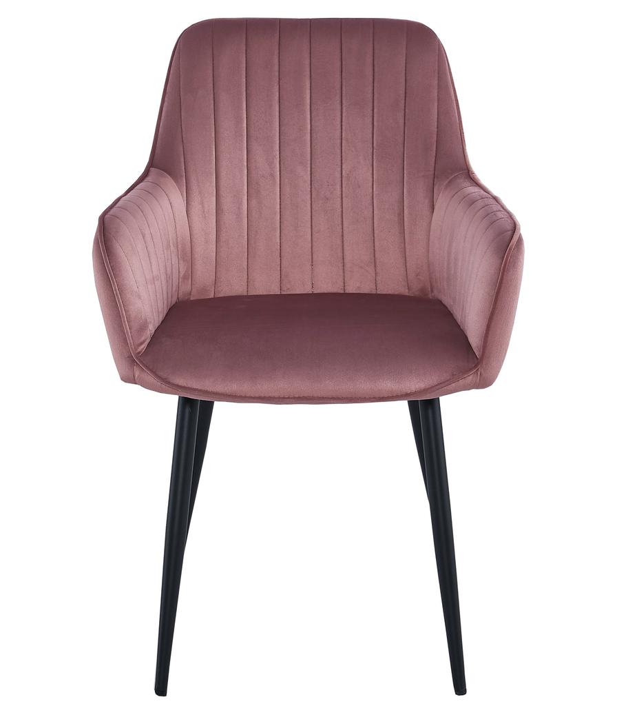 SOLDEN Chair - Pink Velvet / Black Legs X 1