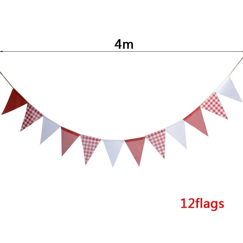 Colorful Jute Triangle Flags Vintage Pennant Bunting Birthday Wall Decor Graduation Party Supplies