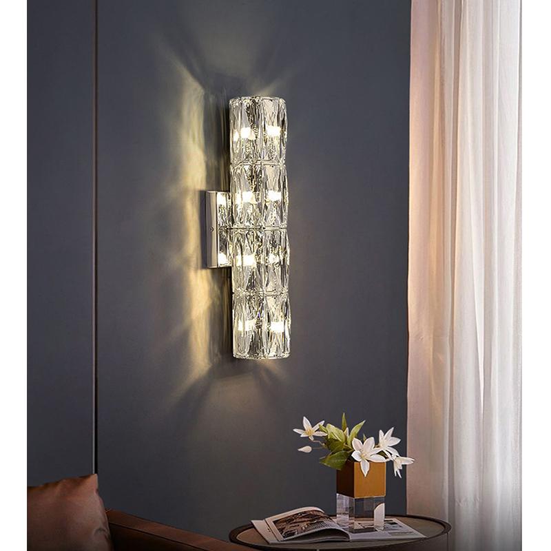 Modern High-end Crystal Wall Light Nordic Luxury Living Room Bedroom Bedside Long Wall Lamp Hotel Villa Corridor Bracket Light