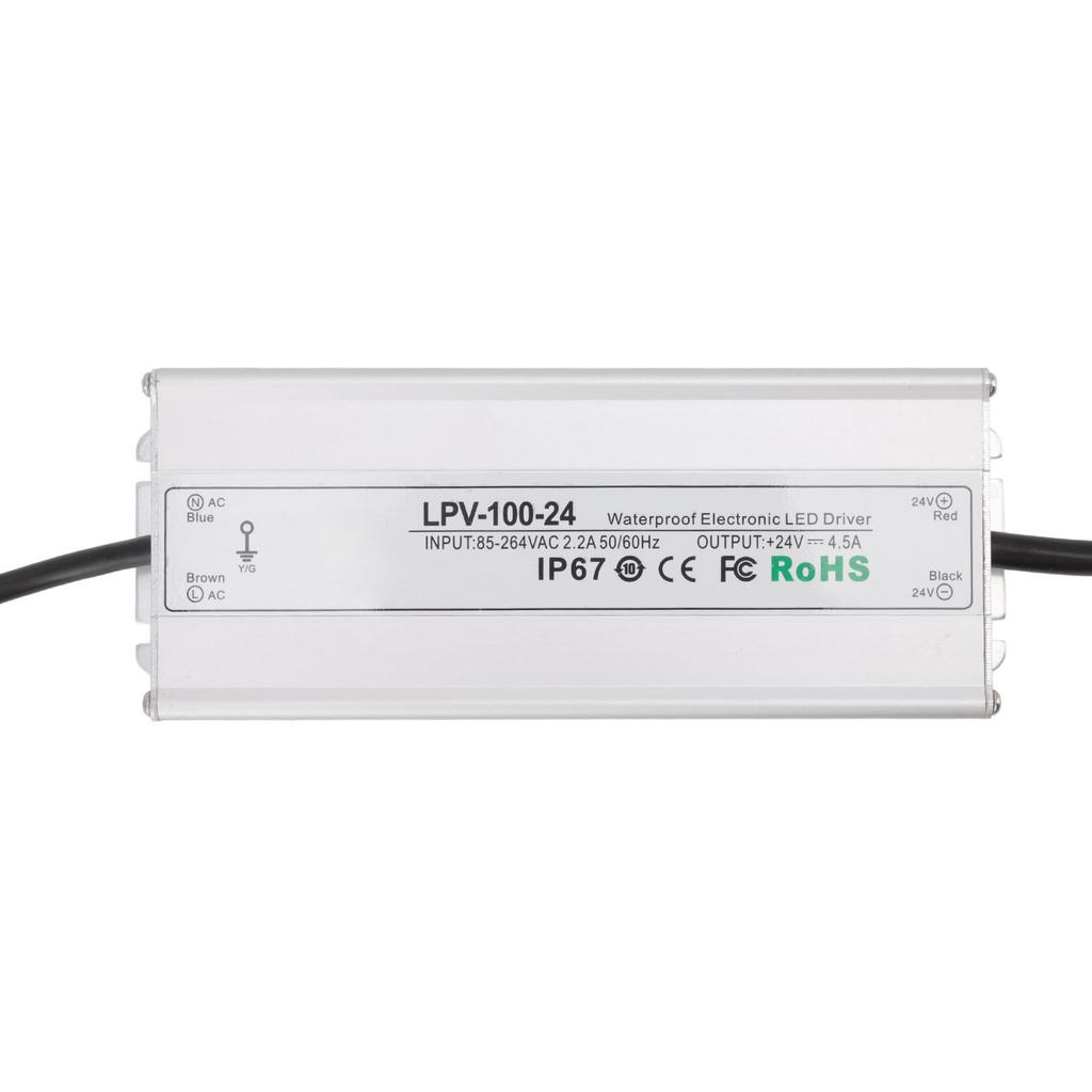 LED Driver Waterproof IP67 Constant Voltage Power Supply Transformer Adapter 100W 24V 4.5A