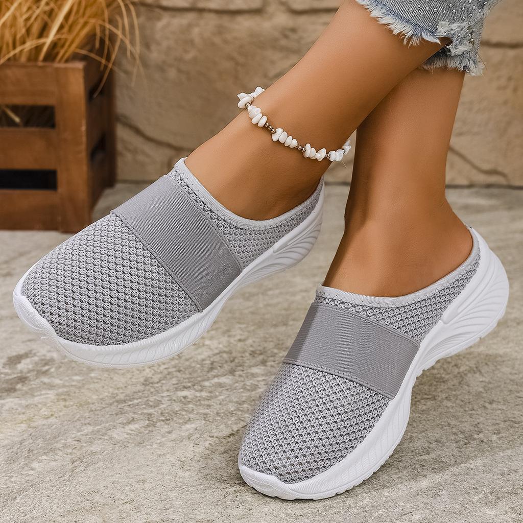 Women's Spring Summer Breathable Half Slippers, Comfortable Slip on Casual Shoes, Lightweight Fashion Walking Flats for Women