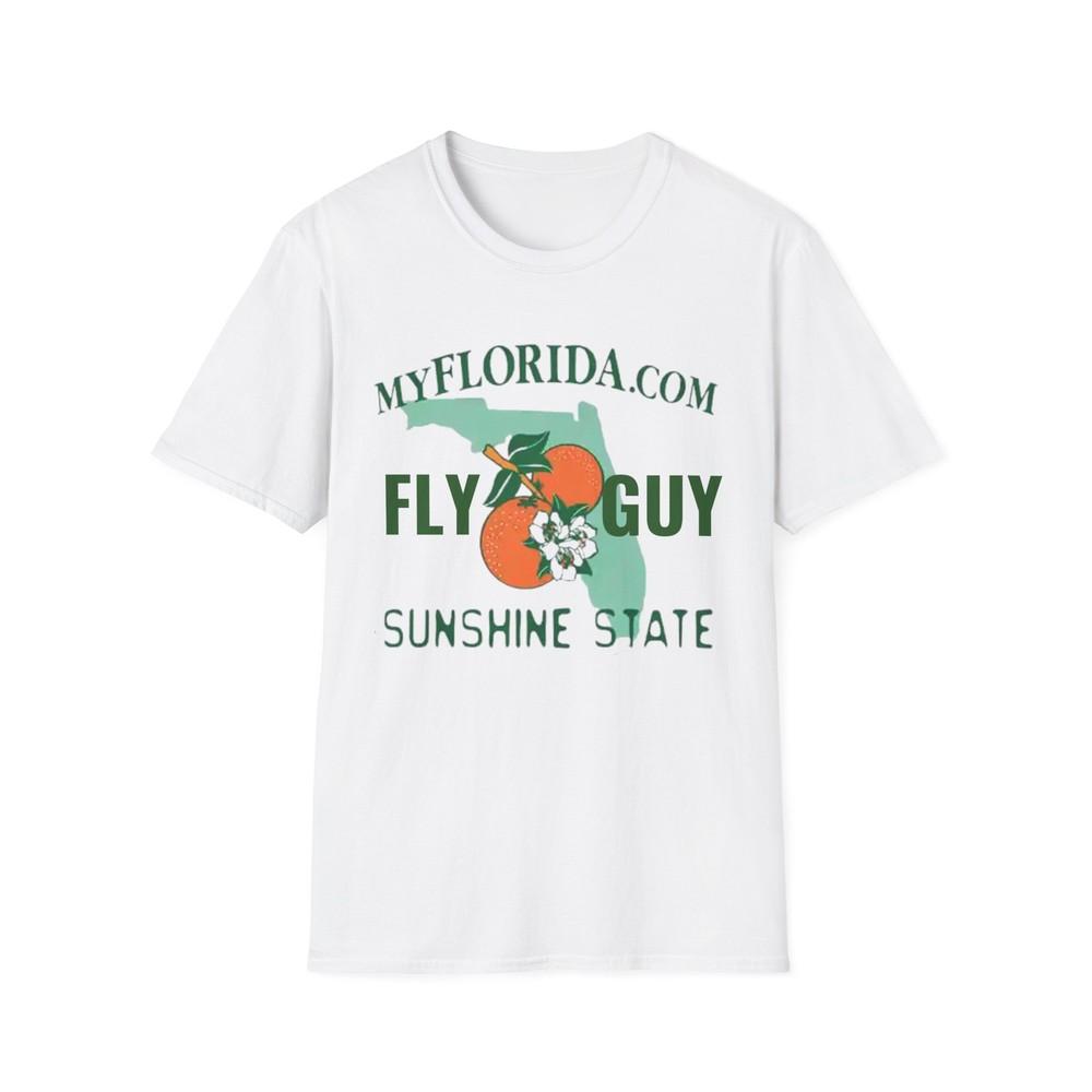 Fly Guy Florida License Plate T-Shirt Sunshine State Streetwear Tee Vintage Unisex T-Shirt L