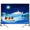2D Blue Desert Three Kings Backdrop for Religious Themed Celebrations
