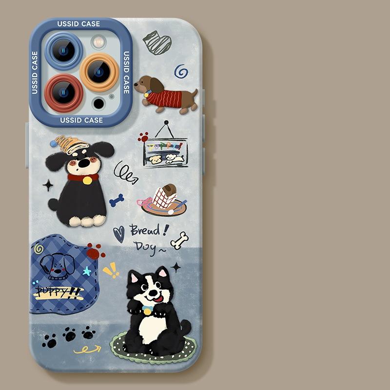 Full Coverage Camera Key Puppy Compatible with Apple 17 Phone Case iPhone 13 Pro Max Transparent 16 Lens Film 15 Set