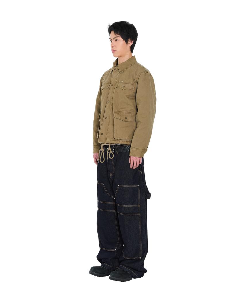 Aakam 4-Pocket Collar Work Jacket (Beige)