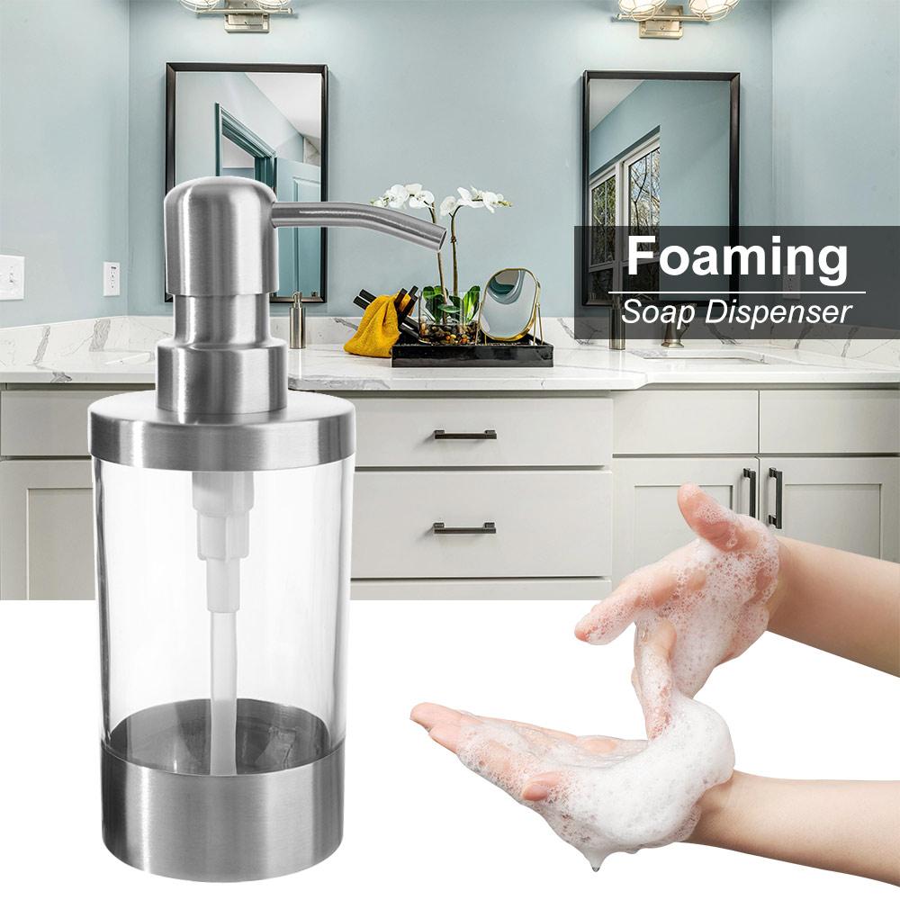 350ml Capacity Hand Sanitizer Dispenser 304 Stainless Steel Shower Gel Dispenser Kitchen Supplies