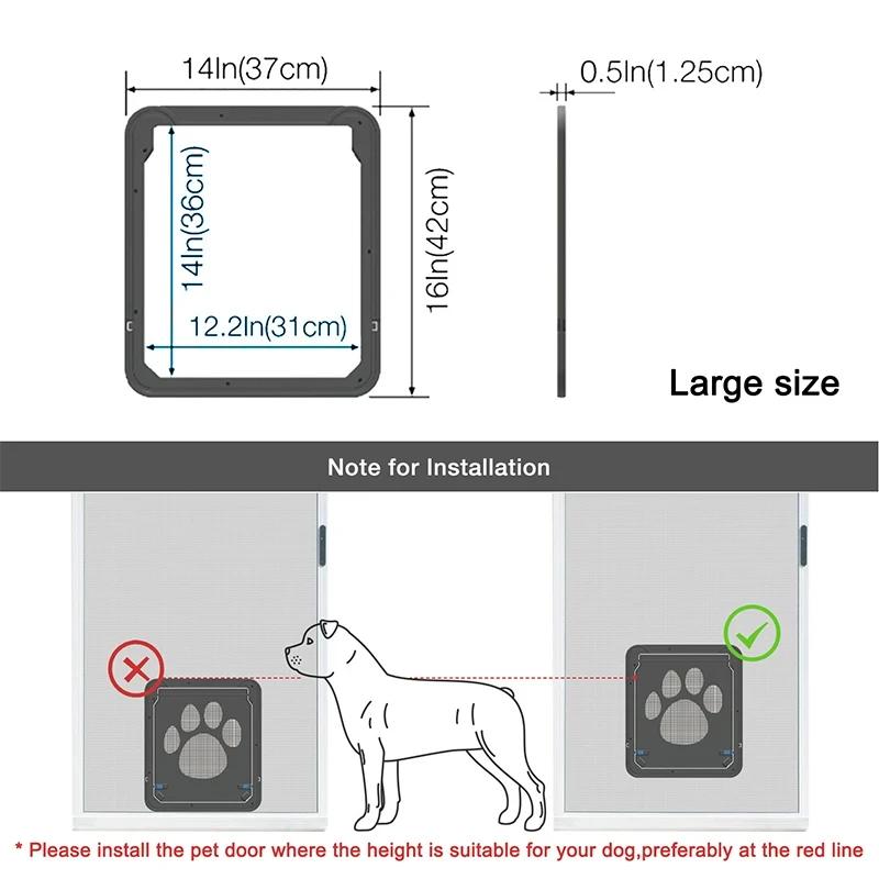 Pet Gate Cat Door Safe Lockable Magnetic Screen Outdoor Dogs Cats Window House Enter Freely Fashion Pretty Garden Easy Install