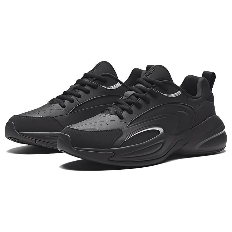Anta ACE Anti-Slip And Wear-Resistant Breathable Low-Top Chunky Sneakers Men's Black Gray Sneakers 912338802-5