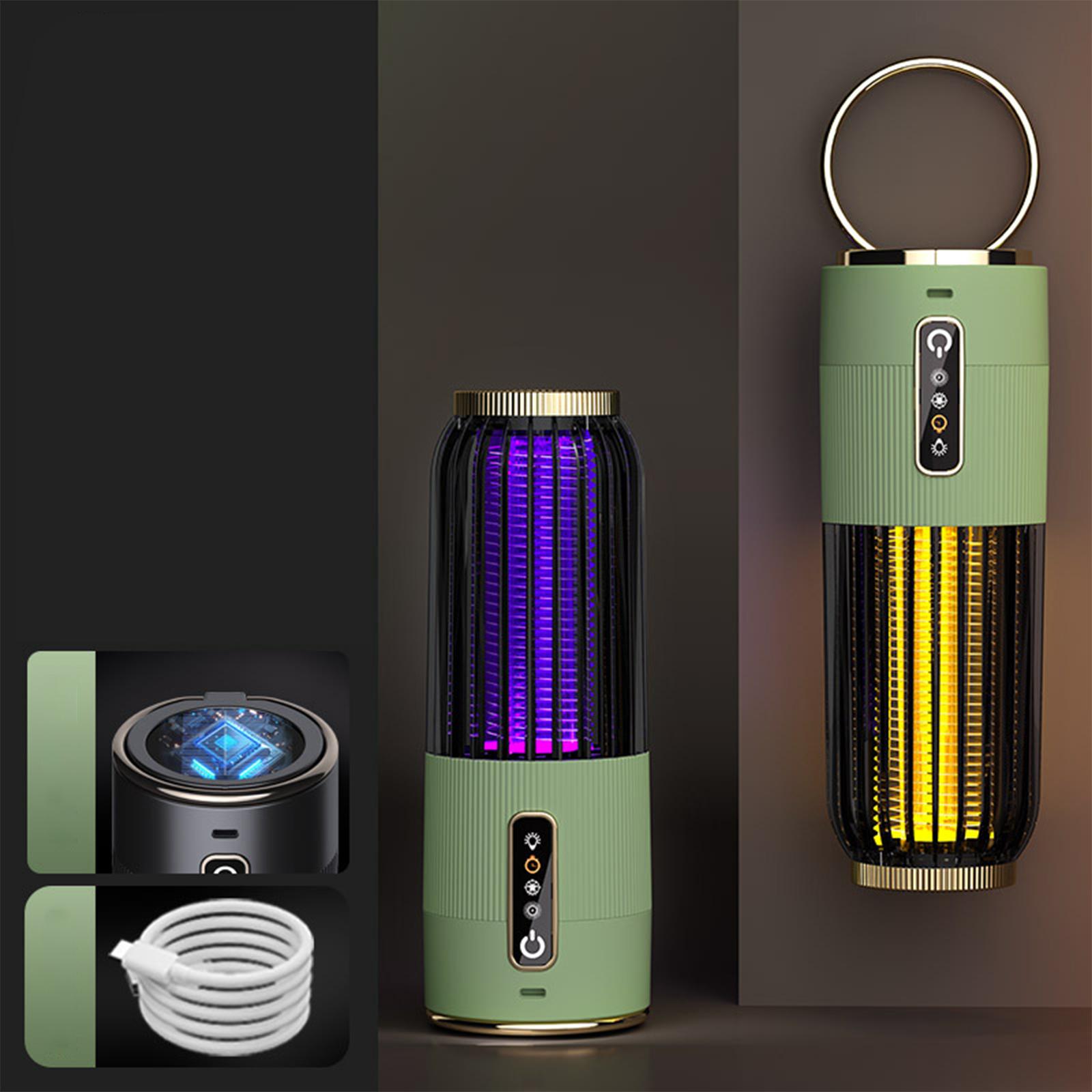 

Solar Mosquito Killer Lamp Electric Shock Rechargeable Mosquito Killer USB Mosquito Lamp LED Night Light Mosquito Catcher Green