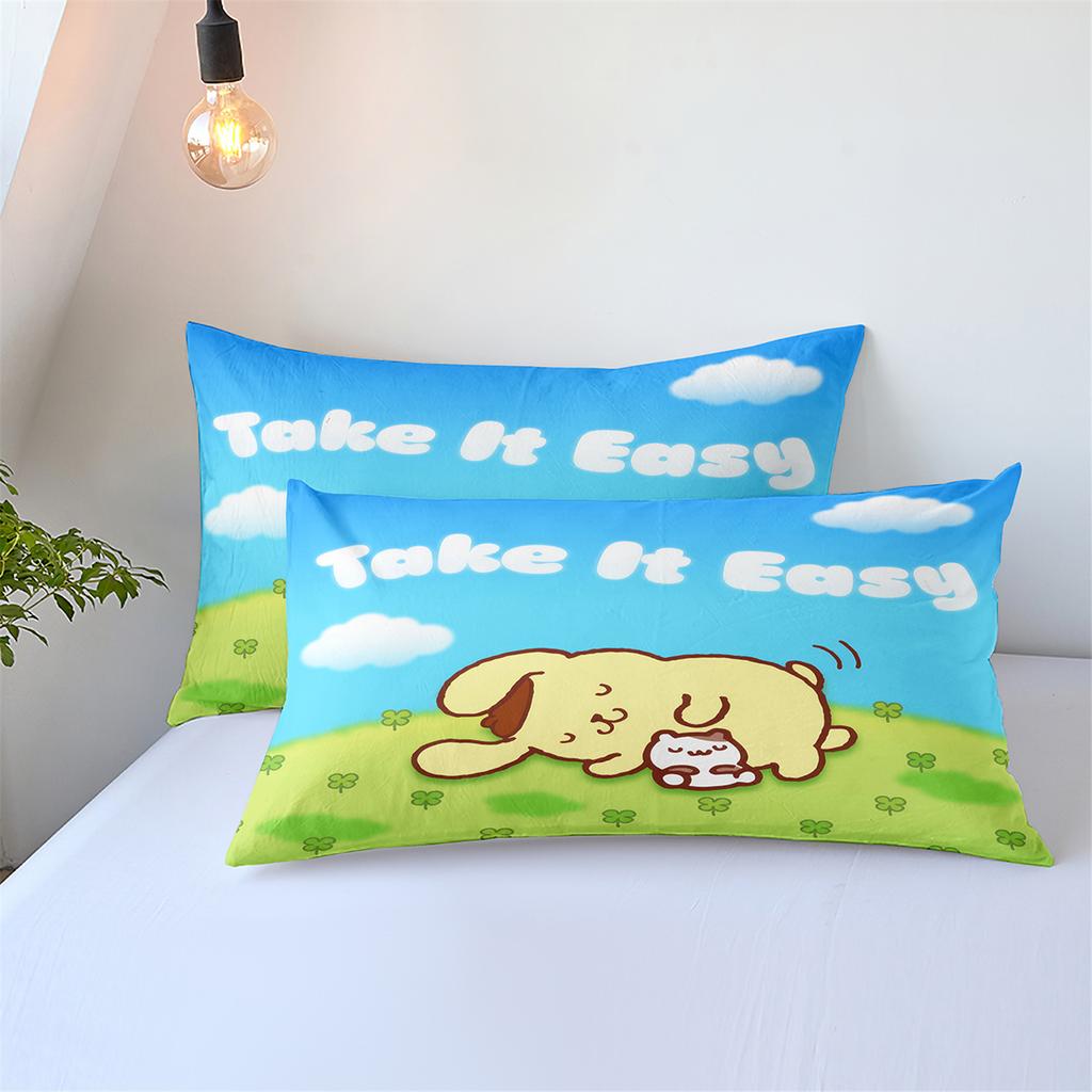 3D Digital Printing Cartoon Animation Children'S Bedding Pudding Dog Three-Piece Set
