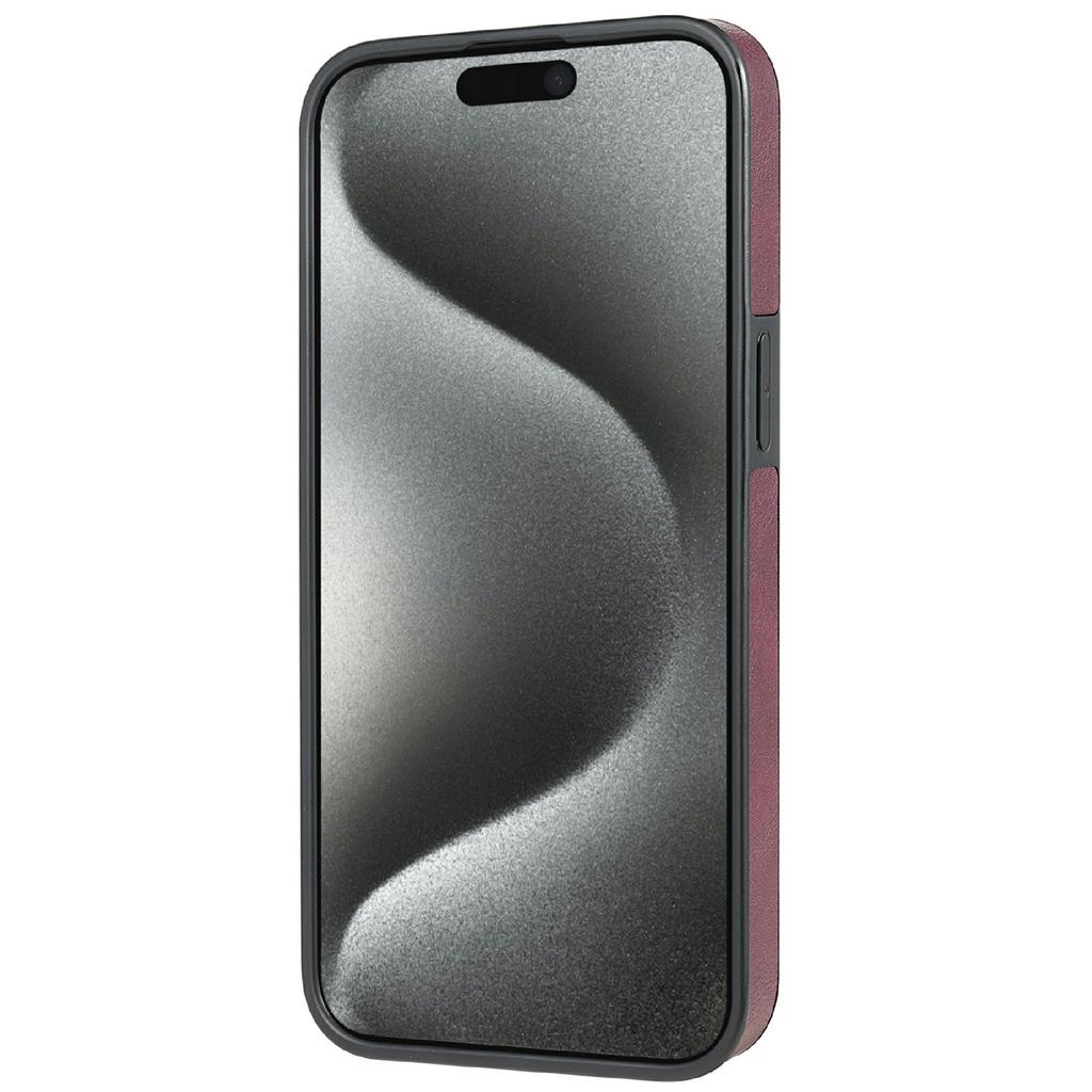 CSJ-P3 For iPhone 15 Pro Max Case Compatible with MagSafe PC+TPU+Leather Back Cover