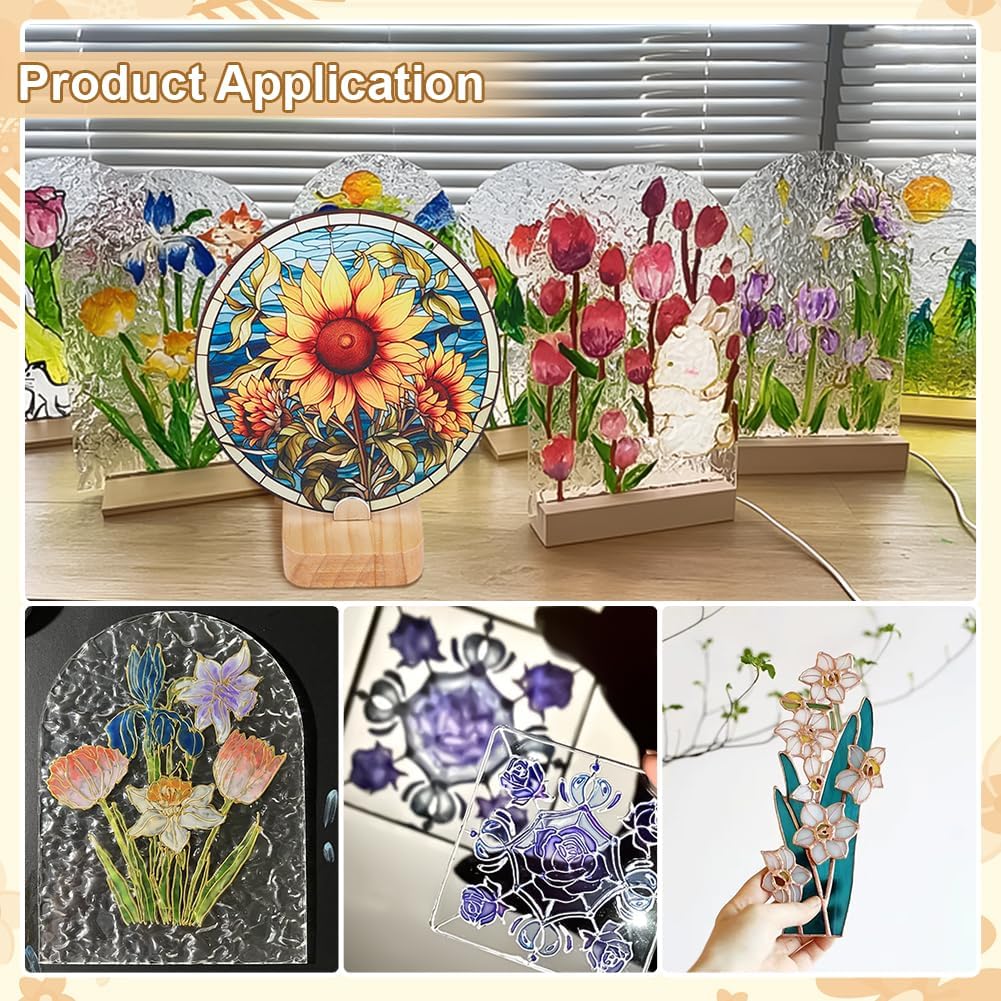 PH PandaHall Wood Display Stand Easel for Stained Glass Piece, 2.8" Rustic Fused Glass Art Base Decorative Plate Stand Holder for Ceramic Tiles,