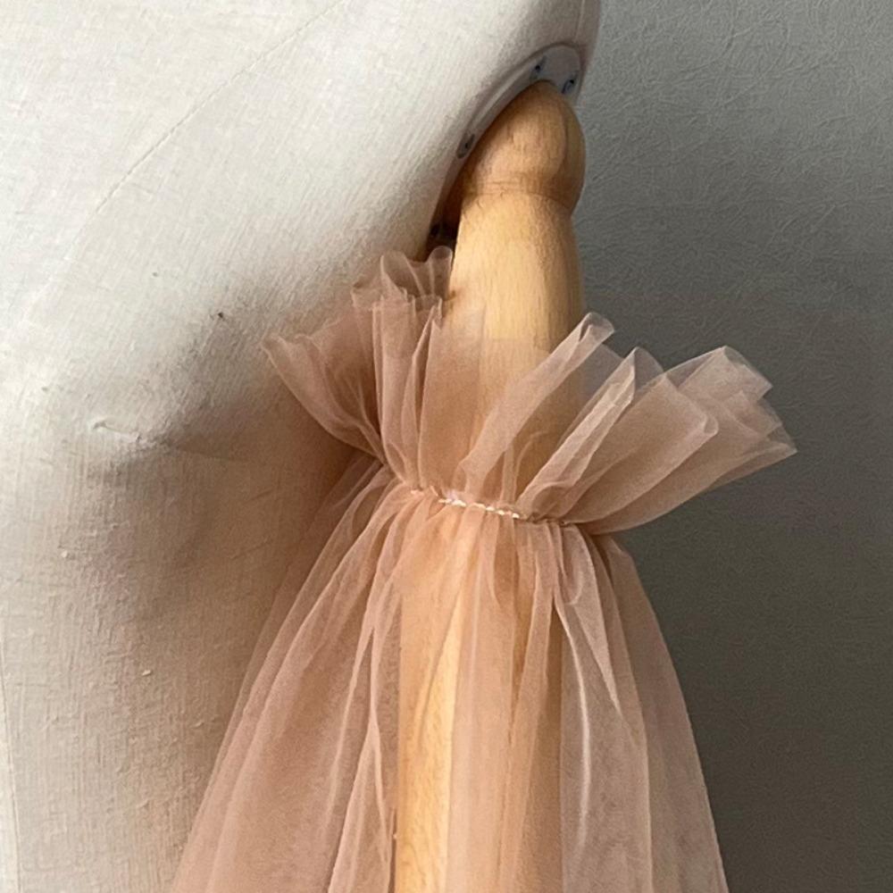 Wedding Sleeves Elastic Cuff Bride Wedding Gloves Soft Gauze Wedding Dress Removable Sleeve Solid Color Detachable Tulle Wedding