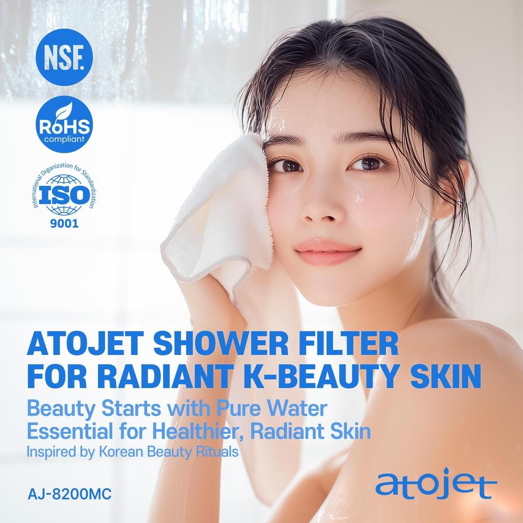 atojet Signature Filter Shower Head Set – with Filters, White, Korean