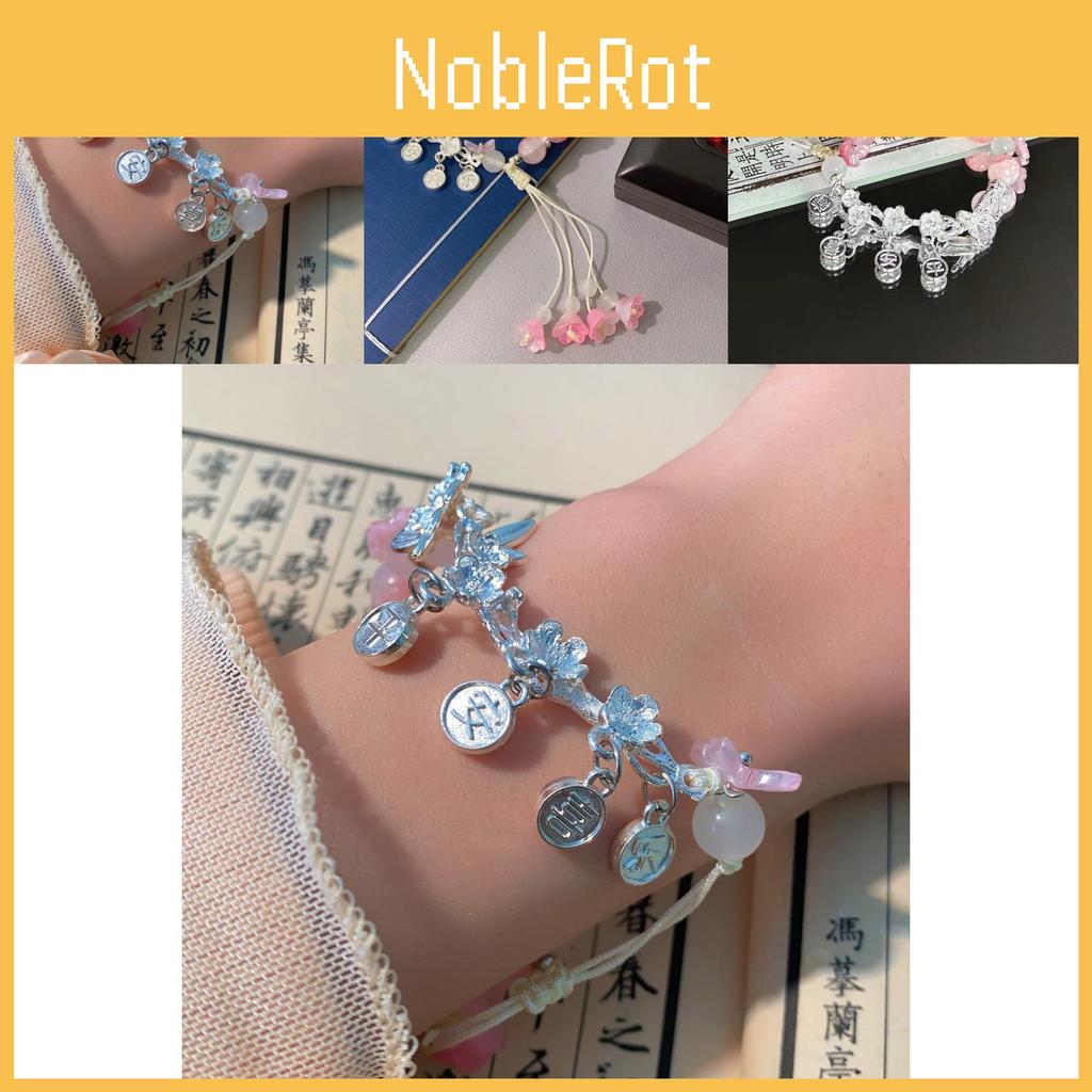 Alloy Chic Chinesestyle Beaded Bracelet For Women Vintage Floral Jewelry Design