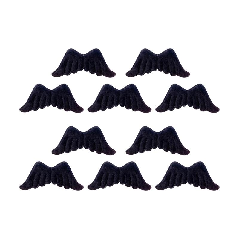 10pc/20PCS/50PCS Cute Plush Angel Wing Patches Make Headbands Clothing Bag Hair Barrettes Wristband Sewing Decors чёрный