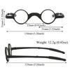 Round Lens Folding Reading Glasses with Zipper Glasses Case Spring Hinge Readers  for Women & Men