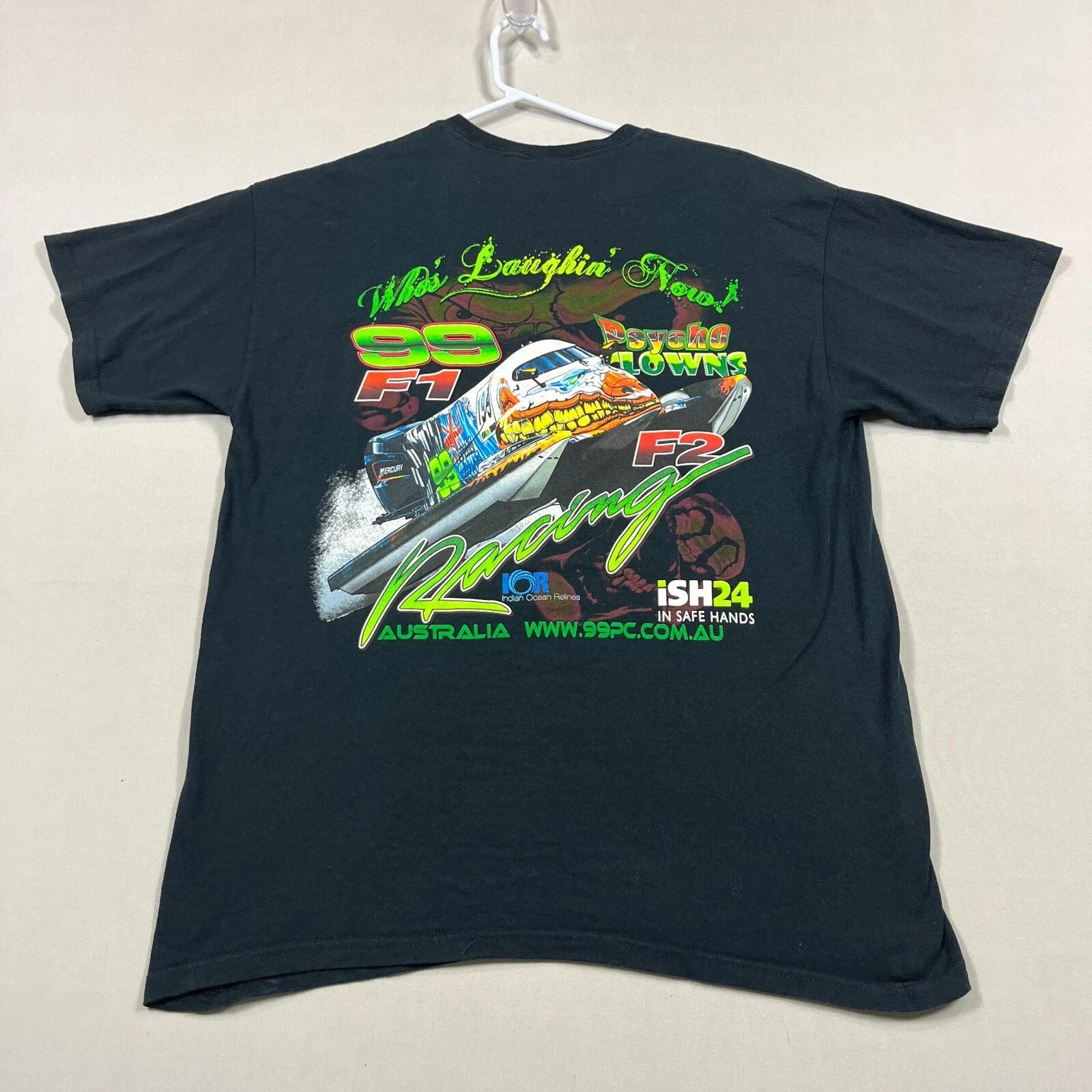 

99 Psycho Clowns Racing Team Powerboat Graphic Gildan T Shirt Tee Mens Large L S