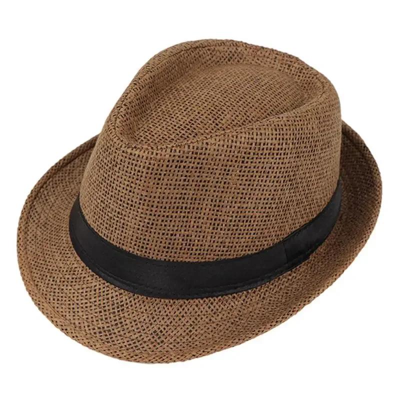 Summer Children's Hat Straw Hat Boys and Girls Baby Cap Manual Straw Summer Vacation Hat Parent-child for Sun Caps