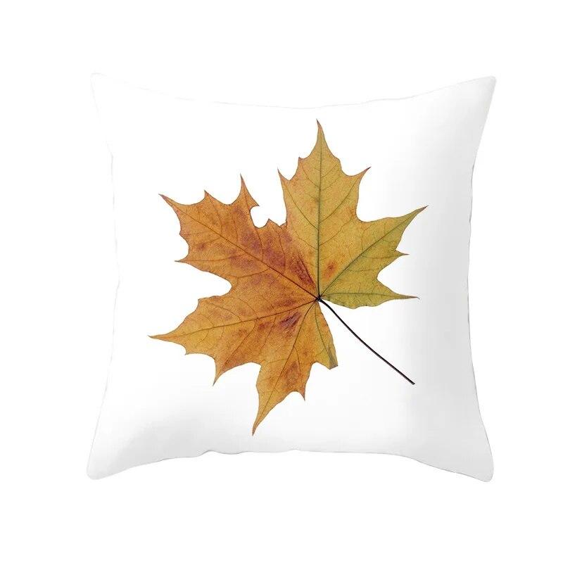 Bedroom Sofa Living Room Pillowcase Autumn Maple Leaf  Fresh Print Floral Plant Cushion Cover