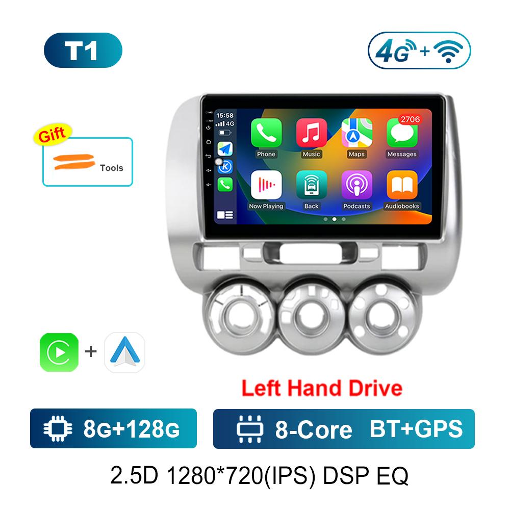 Left Hand Drive 9'' for Honda Jazz 1 GD 2001 - 2008 Car Radio Multimedia Player Android Intelligent System GPS Navi WiFi+4G BT