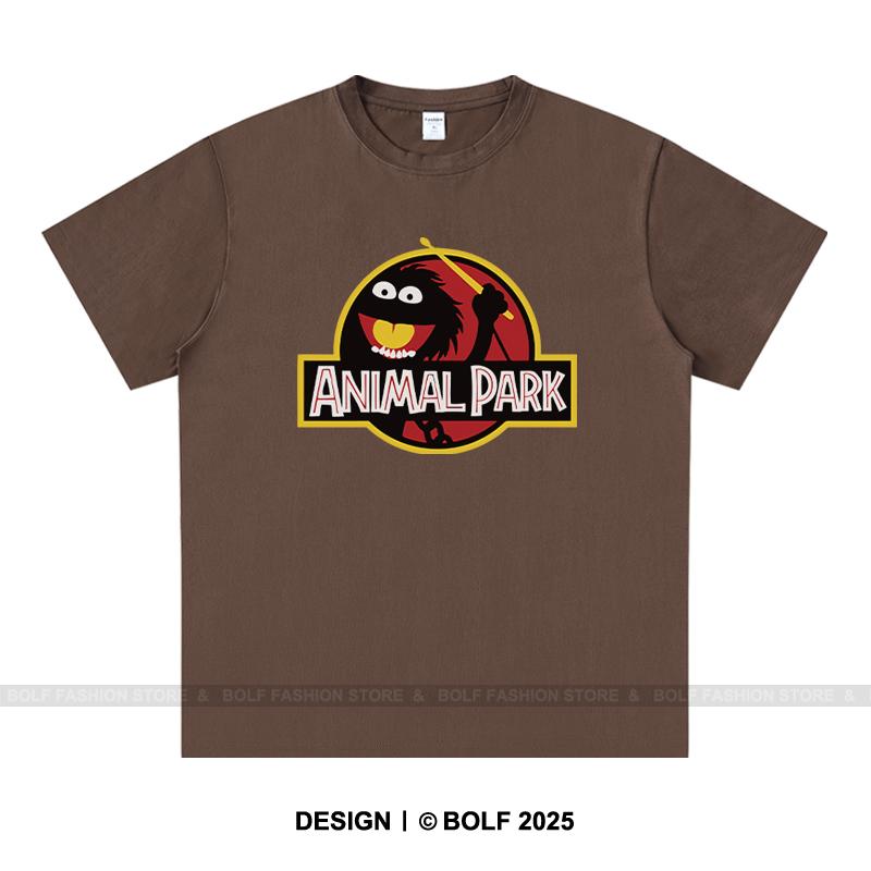 Animal Park Men's T-Shirt 100% Cotton Oversized Wildlife Graphic Tees for Men Jungle Adventure Nature Lover Top