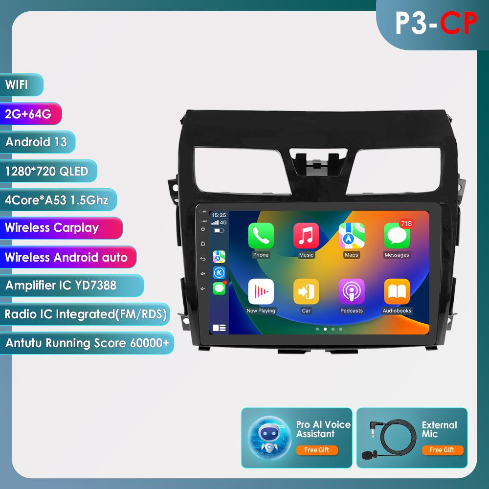 

Ossuret Intelligent 10.1 Android 14 Wireless Carplay for Nissan ALTIMA TEANA 3 2013 - 2018 2din Car Multimedia Player GPS Navi Stereo RDS BT DSP 4G P3CP 4Core 2G 64G AI