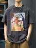 Tricou Vintage Spală Pippi Șoseta Lungă Bărbați Femei Bumbac Vara Top Nou Punk Hip Hop Gothic YK Harajuku Top Supradimensionat