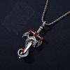 Fantasy Dragon Shaped Sword Necklace Multi-color Series Three-dimensional Dragon Winding Sword Inlaid with Gemstones Decoration
