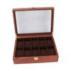10 Slots Watch Dislpay Box Soft Pillow Watch Organizer Watch Storage Case with Glass Lid