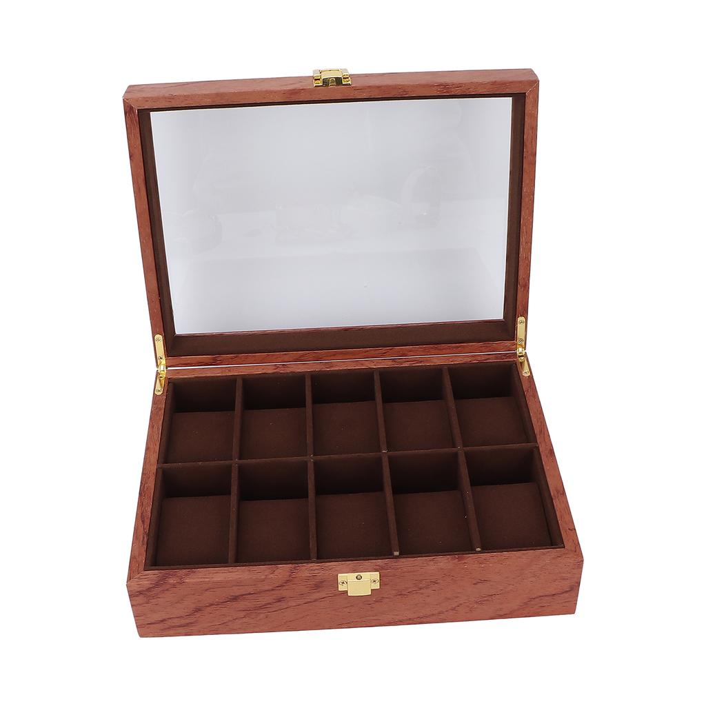 10 Slots Watch Dislpay Box Soft Pillow Watch Organizer Watch Storage Case with Glass Lid