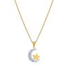 Moon Star Personality Minimalist Wind Furnace Real Gold Necklace Female Collarbone Chain