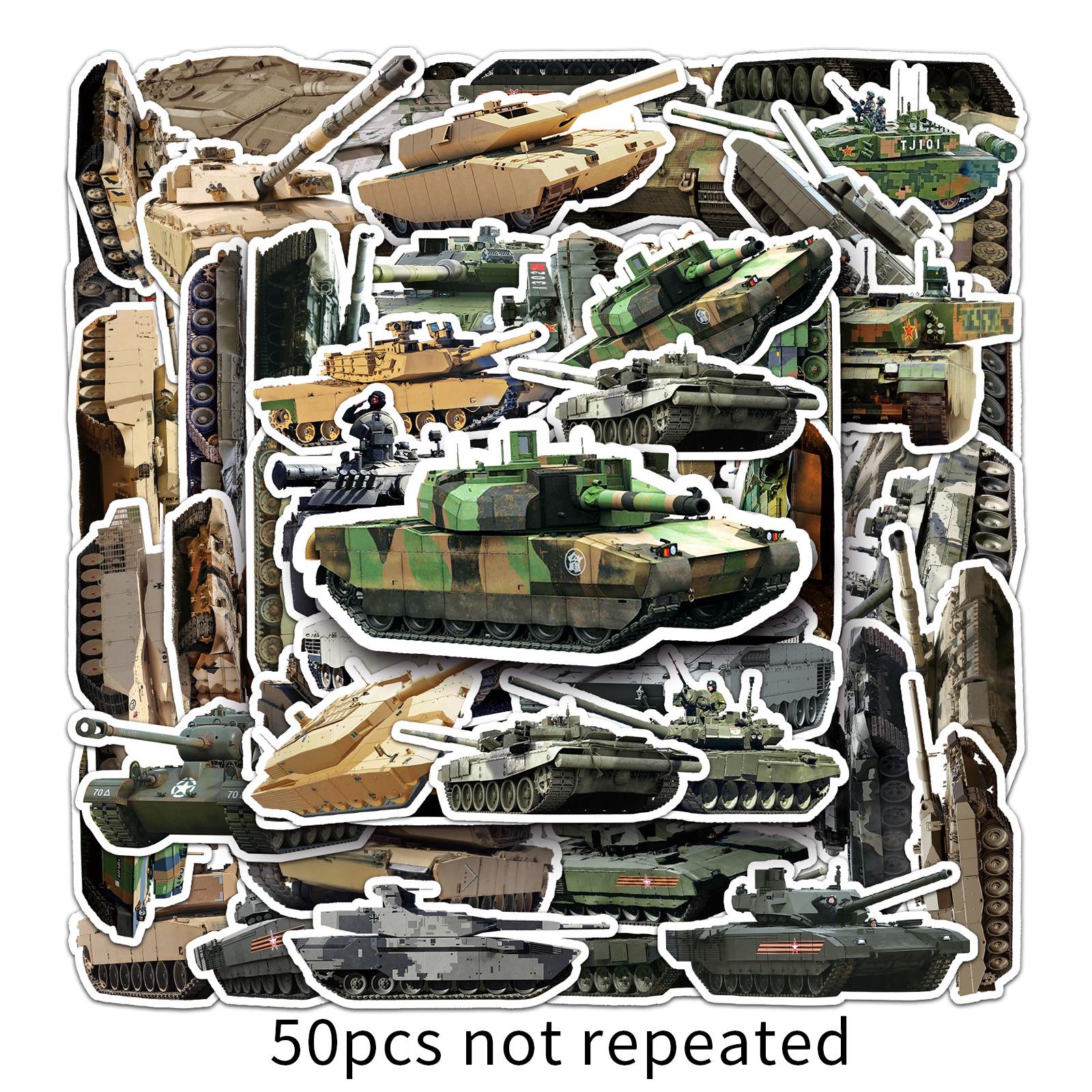 50 Military Fan Tank Graffiti Stickers - Cool, Trendy, Waterproof for Journals, DIY, Skateboards, Suitcases