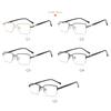 Men Half Metal Square Glasses Women Eyeglasses Myopia Optical Spectacles Ladies Clear Glasses 0 -0.5 -1.0 -2.0 To -6.0