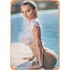 Decorative Metal Tin Sign, Anime Fitness Girl, 20x30 cm