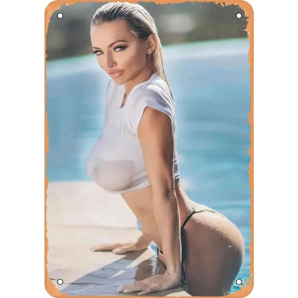 Decorative Metal Tin Sign, Anime Fitness Girl, 20x30 cm
