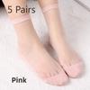 5 Pairs of Women's Summer New Solid Color Crystal Socks