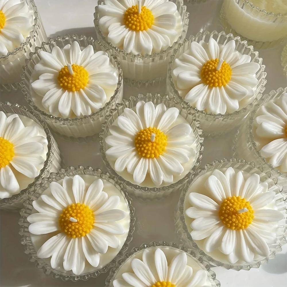 1pc 3D Daisy Flower Silicone Candle and Plaster Mold - DIY Resin and Clay Crafting Supplies